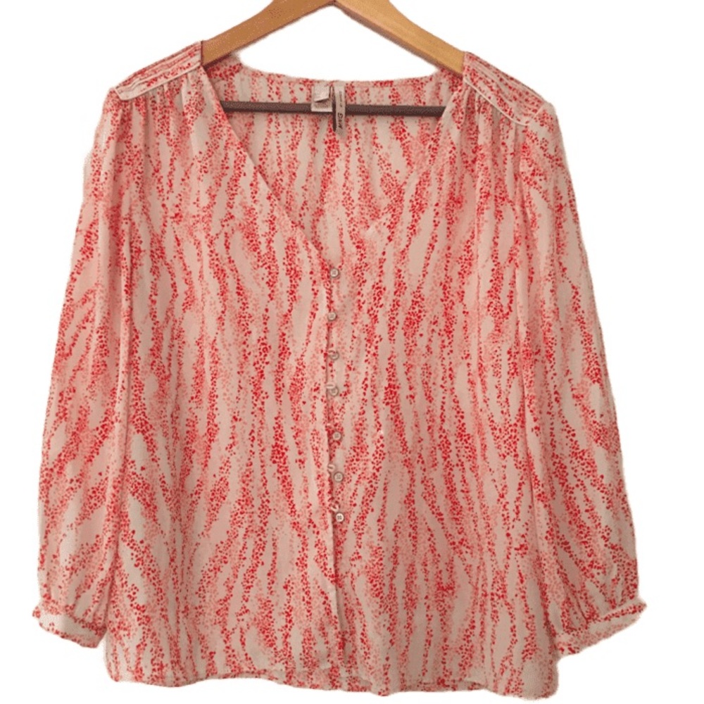 MANGO DRESS SHIRT  Red-White size L